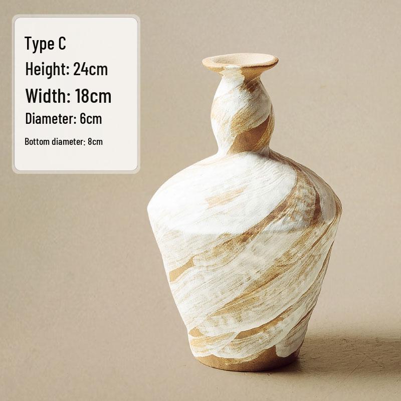 Jingdezhen Wabi-Sabi Keramikvase für Trockenblumen - Retro-Stil für Wohnzimmer oder Esstisch