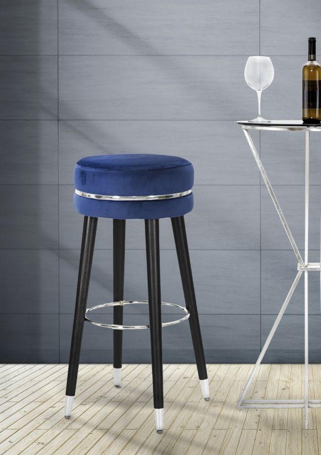 Bar Stool Paris Blue Silver Cm Ø 35X74