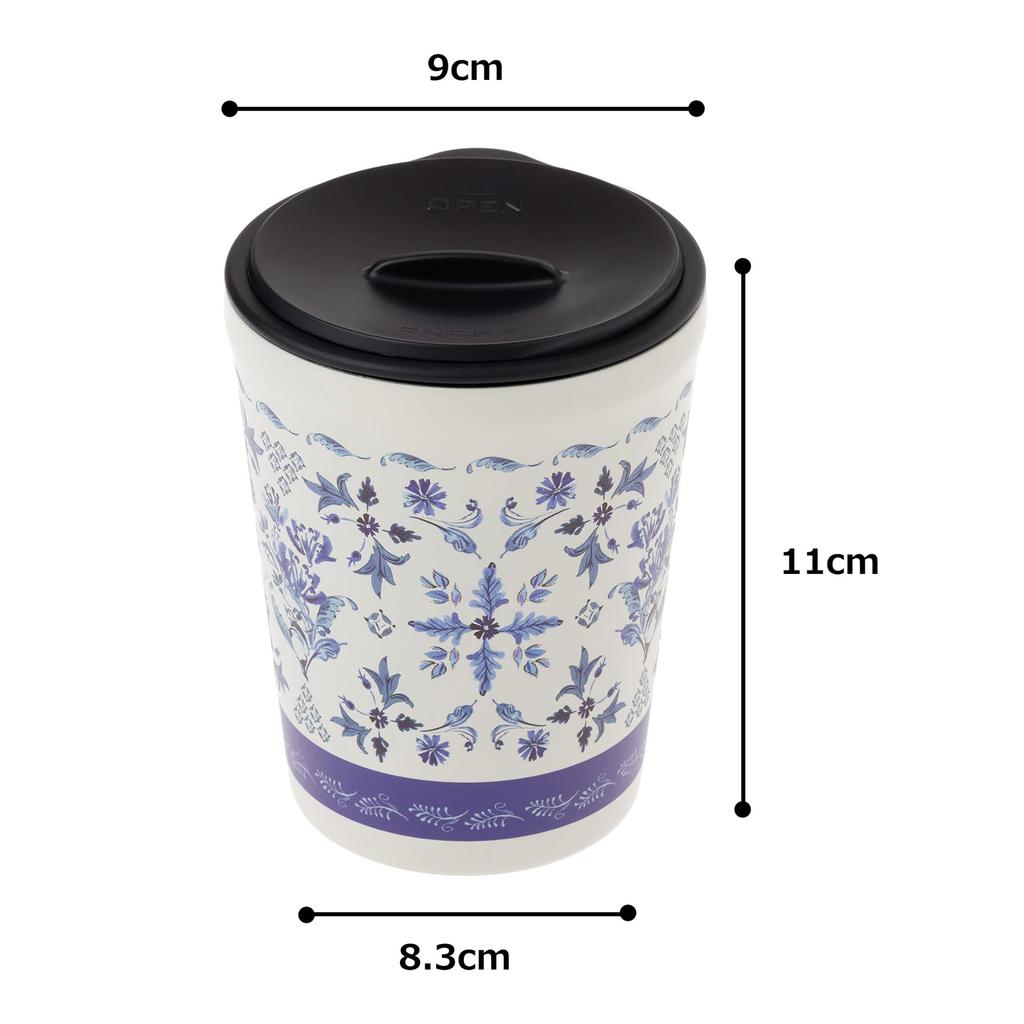 Maebata Bevande Tumbler with Blue 53051 Lid, Tile, 260ml,