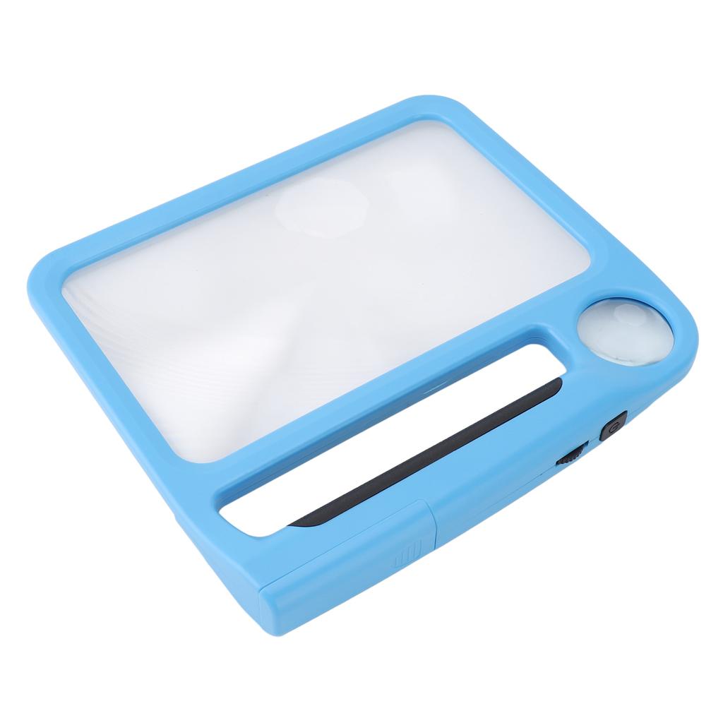 Handheld Magnifying Glass with Light 5X 10X Rectangle Reading Illuminated Magnifier Three Gears Adju