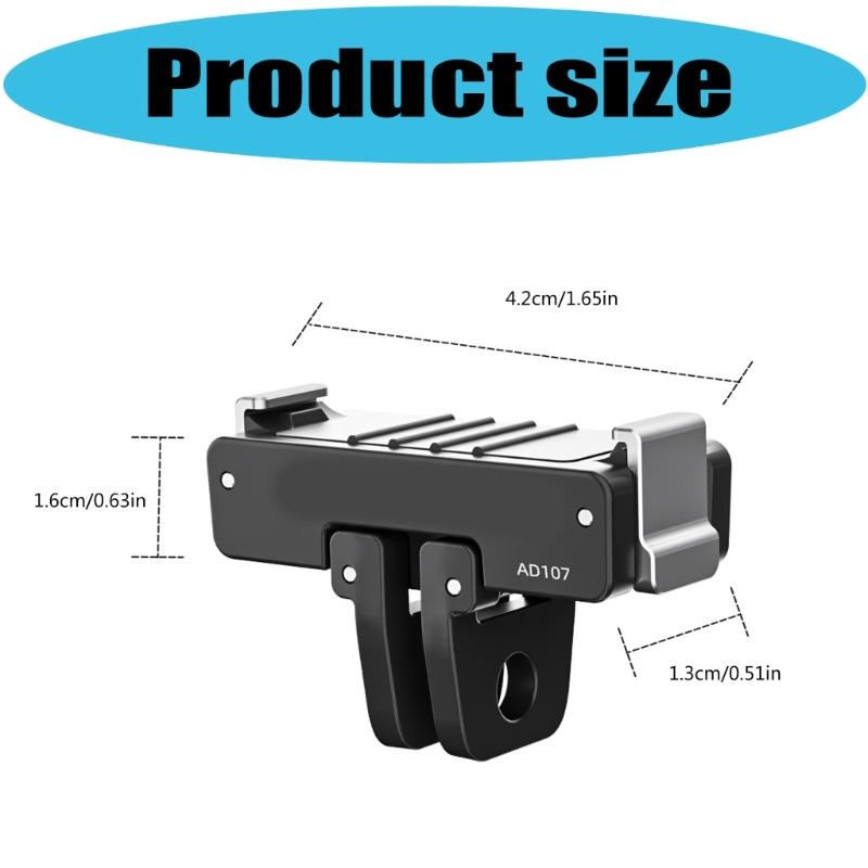 Magnetic Quick Release Base Foldable 2claw Interfaces With 1/4 Screw Hole For Action Cameras Stable & Durability