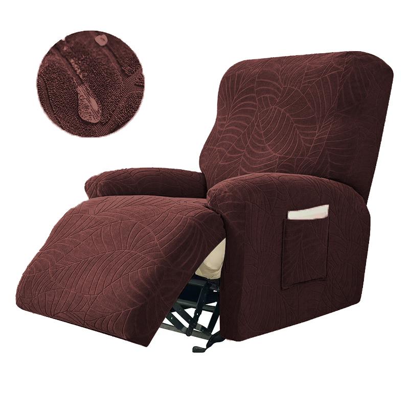 Recliner Sofa Cover Lazy Chair Solid Color Cushion Cover Sofa Cover 1/2/3/4 Seat Waterproof Leaf Texture Sofa