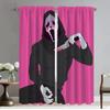 Set Of 2 Modern Ghostface Living Room Curtains Partition Shades Window Curtain Panel Tulle Bedroom Kitchen Camera For Made Polyester