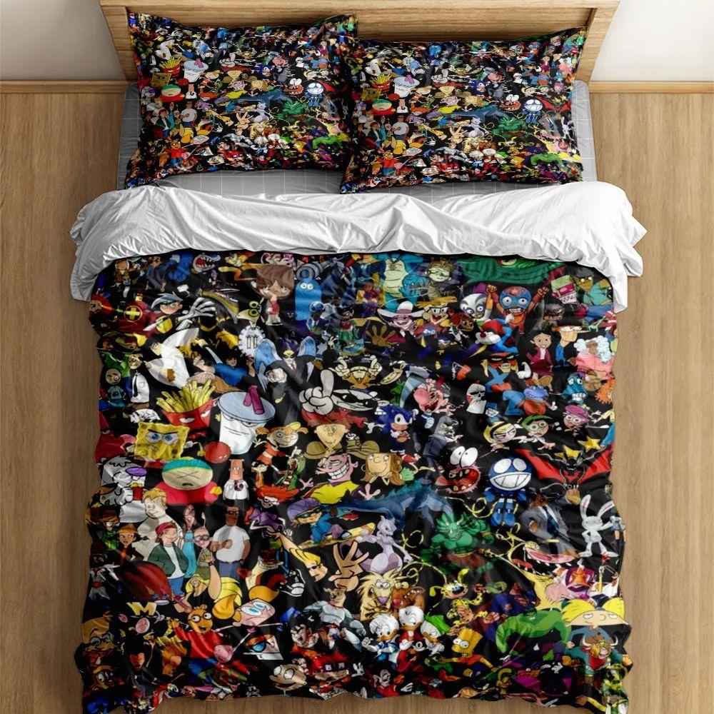 80s 90s Mash Up Duvet Cover Set Without Sheet King Queen Double Full Twin Single Size Bed Linen Set