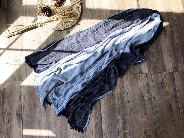 Autumn/Winter Cotton-Linen Color Block Scarf: Korean-Style Shawl for Women & Men