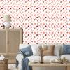 Christmas wallpaper white, coral, cream and red 50x1000