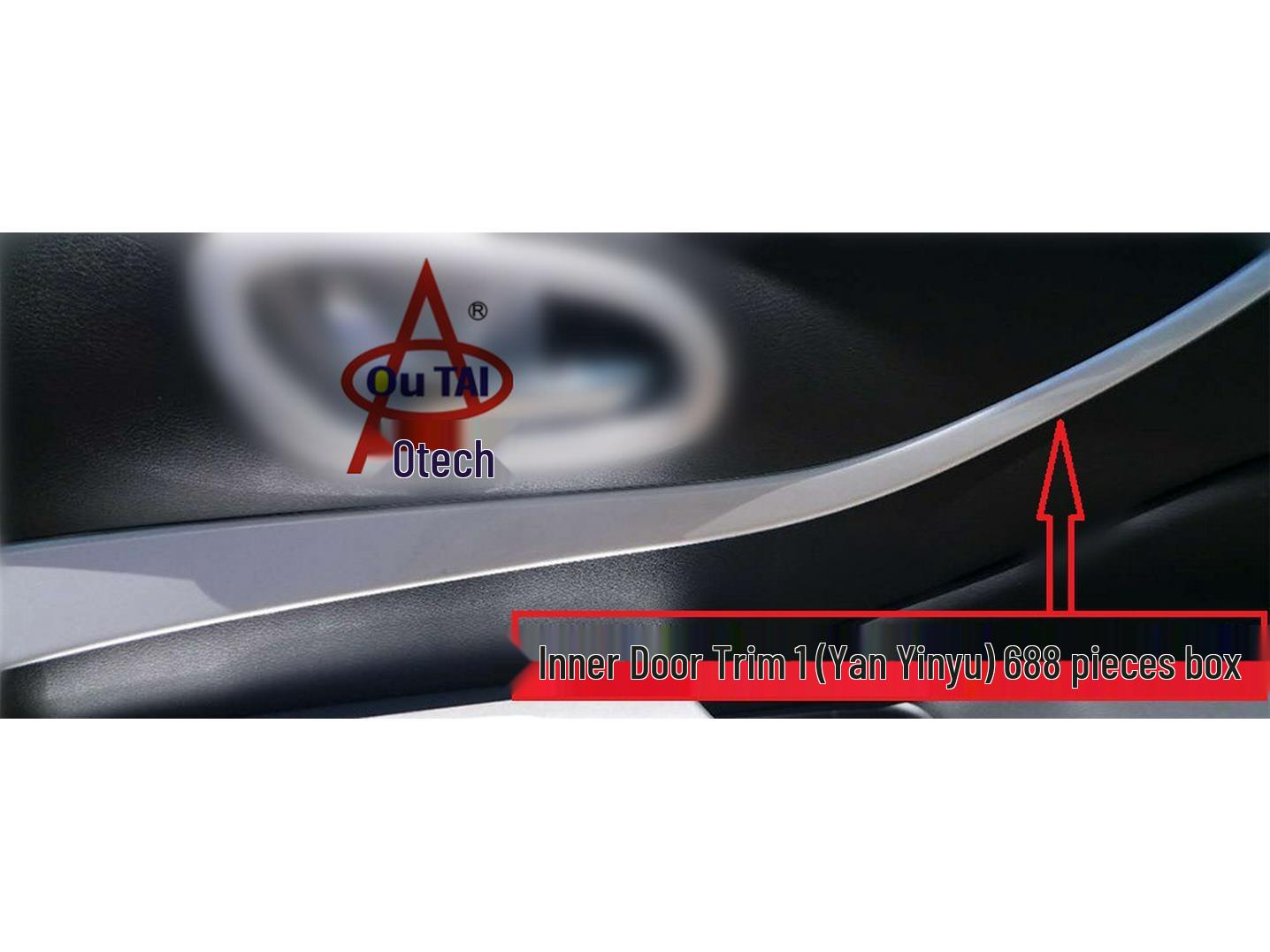 

Otai Tundra Interior Armrest & Door Panel Trim Stickers for 18 Models Bright Silver Inner Door Trim 4-piece Set