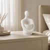 Seated Figure Planter with Attached Bowl Sculptural Abstract Human Compact for Indoor