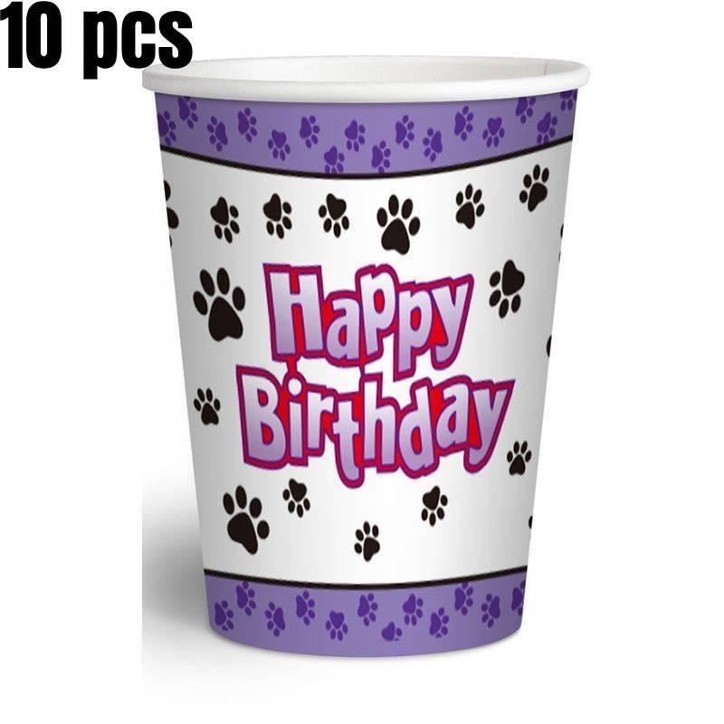 Puppy Dog Paws Party Supplies Tableware Plates Cups Tablecloth Banner Birthday
