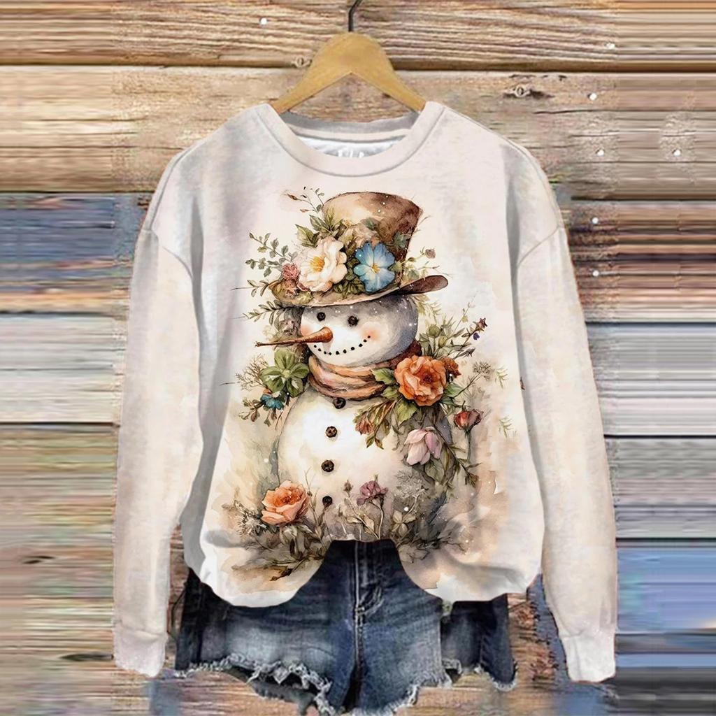 Sweats à capuche pour femmes Sweat-shirt imprimé Joyeux Noël tendance pour femmes Polaire Manches longues Pull Automne Ropa De Mujer