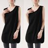 Elegant Fashion Harajuku Slim Fit Women's Clothing Loose Casual Sweat Sport All Match Tops Women Solid V Neck Sleeveless Tanks