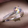 Simulated Diamond 1 Carat Wedding Ring Proposal Ring for Women Ring Eight Heart Eight Arrow Zircon Gold Plated Six Claw Diamond Ring