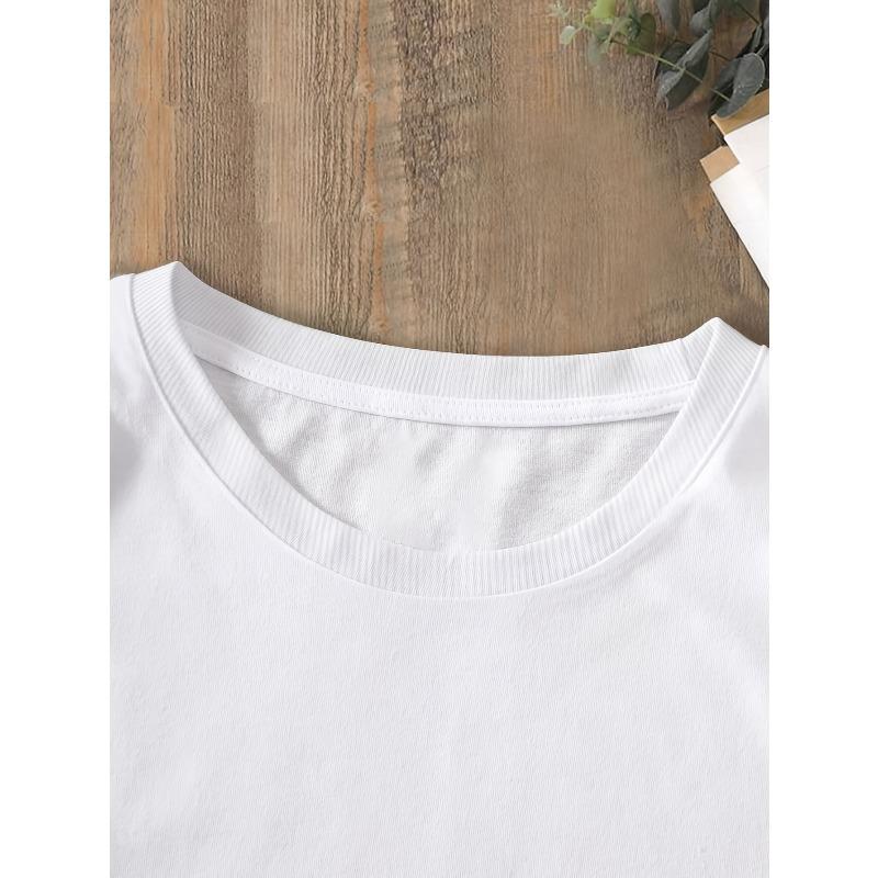 Women'S Popular Fashion Pure Short Sleeve T-Shirt with 'HAKUNA MATATA' Swahili Print, Spring Summer Style, 1pc Elegant Party Pure Short Sleeve T-Shirt