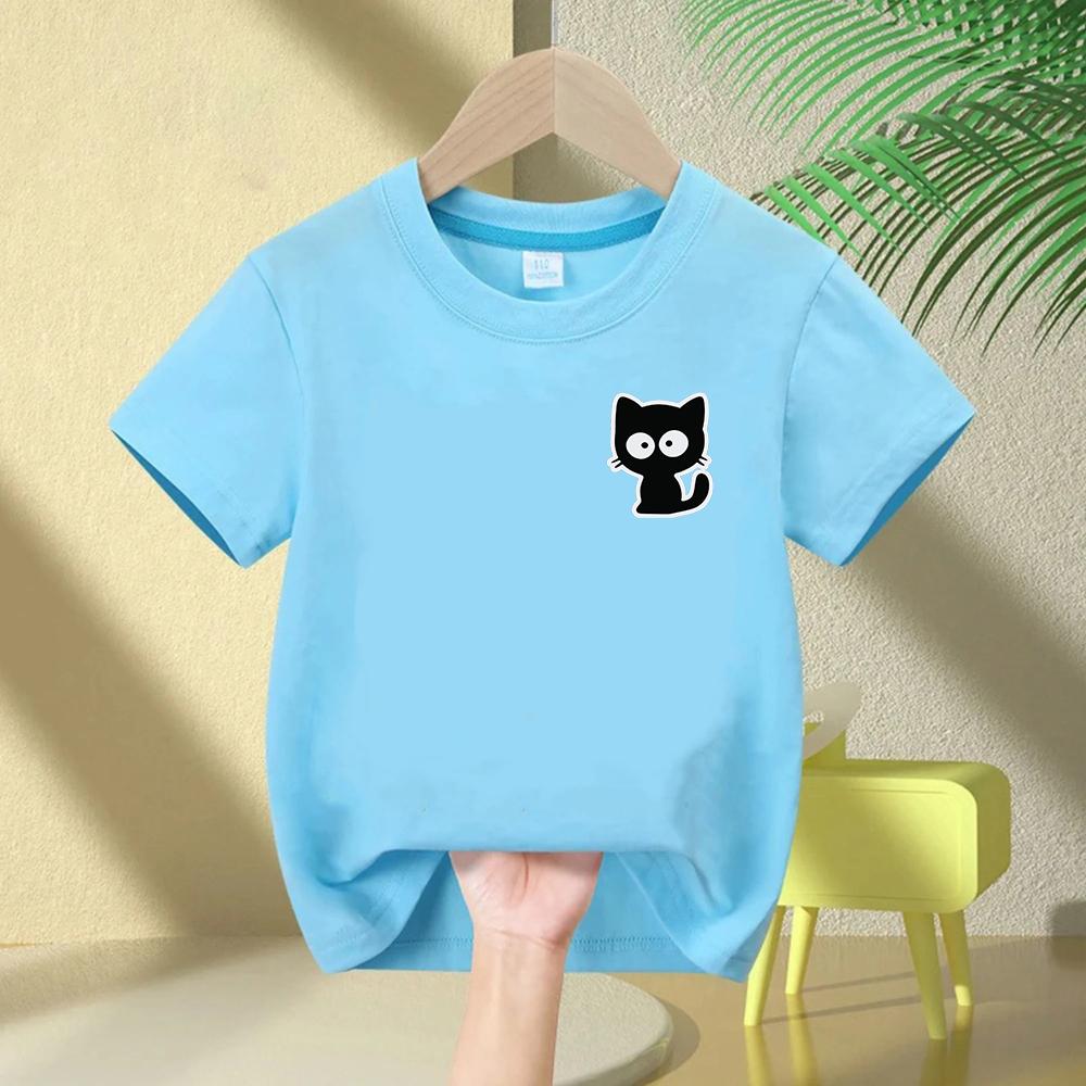 Kids Casual Printing O-neck Short Sleeve T-Shirt Summer Trend All-match Cartoon Pullover Top Tee Boys Girls Clothes