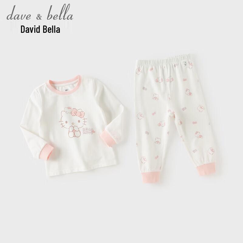 DAVE & BELLA Hello Kitty Girls' Thermal Pajama Set