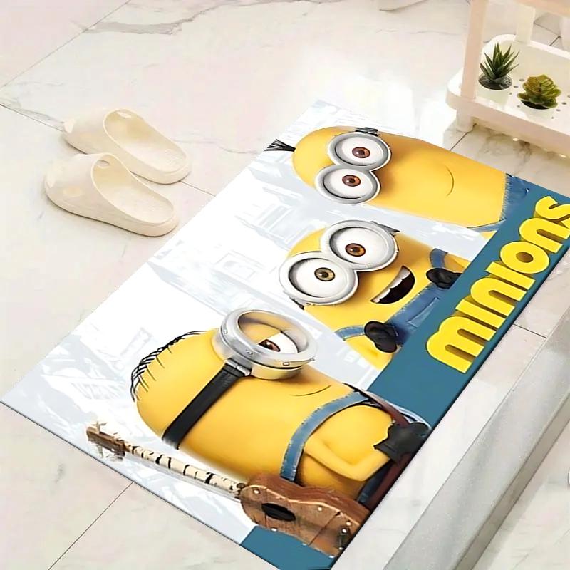 1Pc Minions Adventure Poster Rug, Office Carpet Indoor Outdoor Doormat, Non-Slip, Comfortable, Living, Christmas Halloween, Xmas Gift Y1152