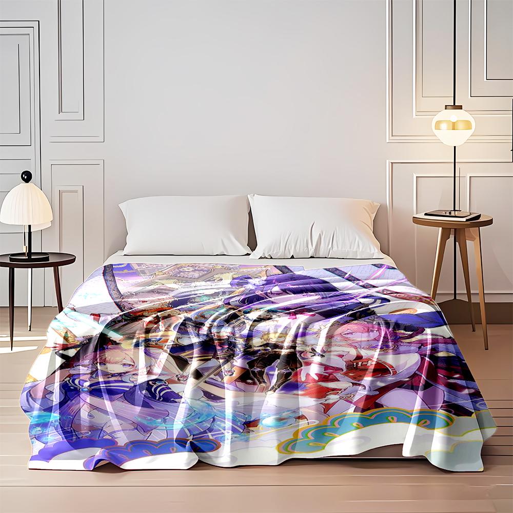 Anime Style Fantasy Characters Design Blanket Flannel blanket for bedroom, living room, sofa, and nap sofas