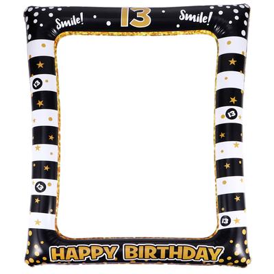 1Pcs Inflatable Birthday Photo Frame PVC Party Photo Prop Lightweight Eco Friendly Festive Costume Accessory for Birthday