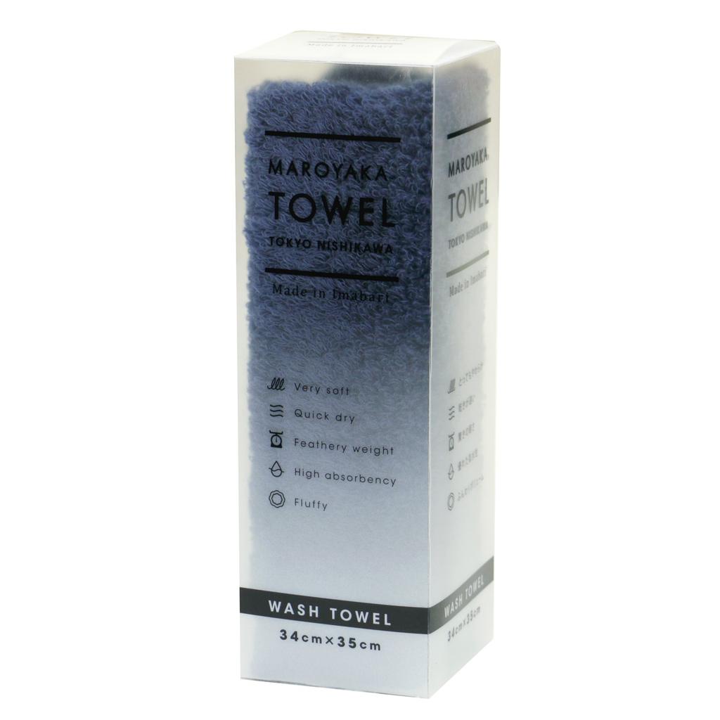 Nishikawa Imabari Towel Extra Soft Made In TT38100643NV Washcloth, Fluffy, Yarn, Quick-Drying, Lightweight, Smooth, 100% Cotton, Japan, Navy,