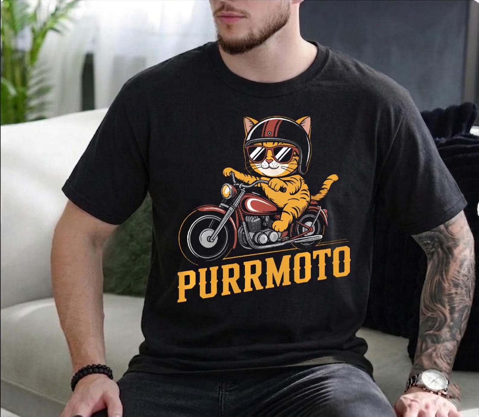 Biker Cat Motorcycle Shirt, Funny Rider Tee, Motorbike Gift For Women 4XL