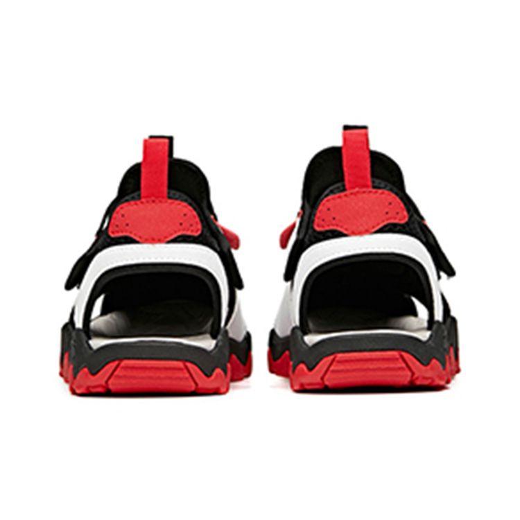 Anta Youth Breathable Mesh Sandals Kids sandals Black White Red A312126610A-2