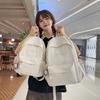 Schoolbag Korean Version Ins Large Capacity Fashion Simple Solid Color Alphabet Versatile Backpack Junior High School College Student Schoolbag