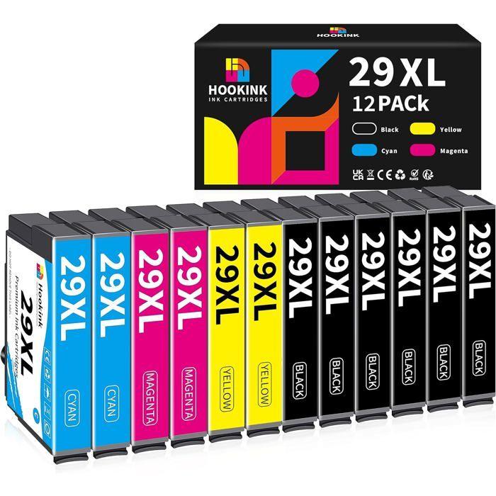 Cartouches d'Imprimante - HOOKINK - 29XL - Lot de 12 - Compatible Epson - Multicolore