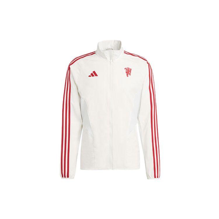 

Adidas Куртка-гимн Манчестер Юнайтед, трехполосная, цветной блок, ретро-спортивная, со стойкой, мужская куртка, белая IU1826 S