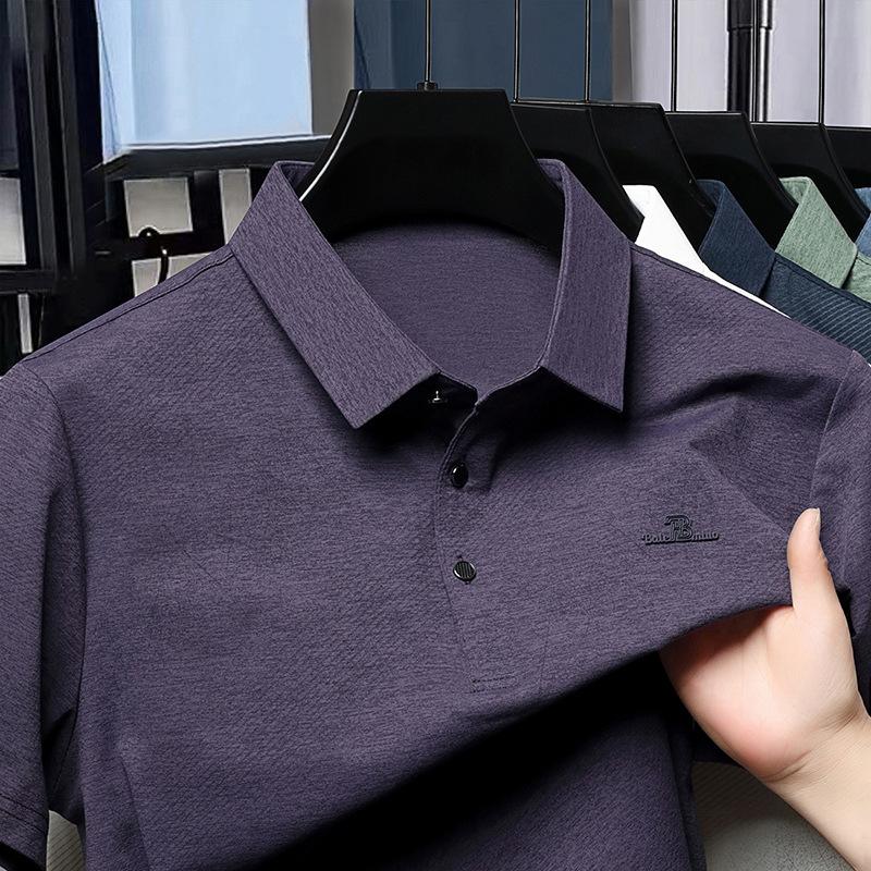 Polo tričko s krátkým rukávem klopa business volné prodyšné ležérní prémiové pánské tričko poloviční rukáv