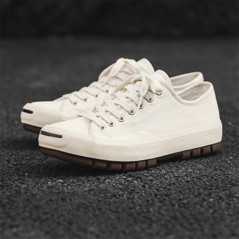 

2025 новые низкие парусиновые туфли для спорта и отдыха, мужская обувь, нишевая обувь с открытой улыбкой, мужская обувь Tide X297 39 белый