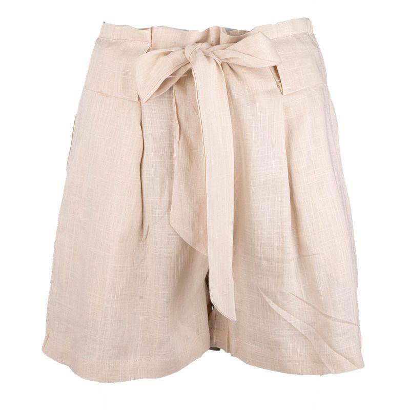 

Льняные шорты с высокой талией и поясом Амелия Женский LA PETITE ETOILE M бежевый