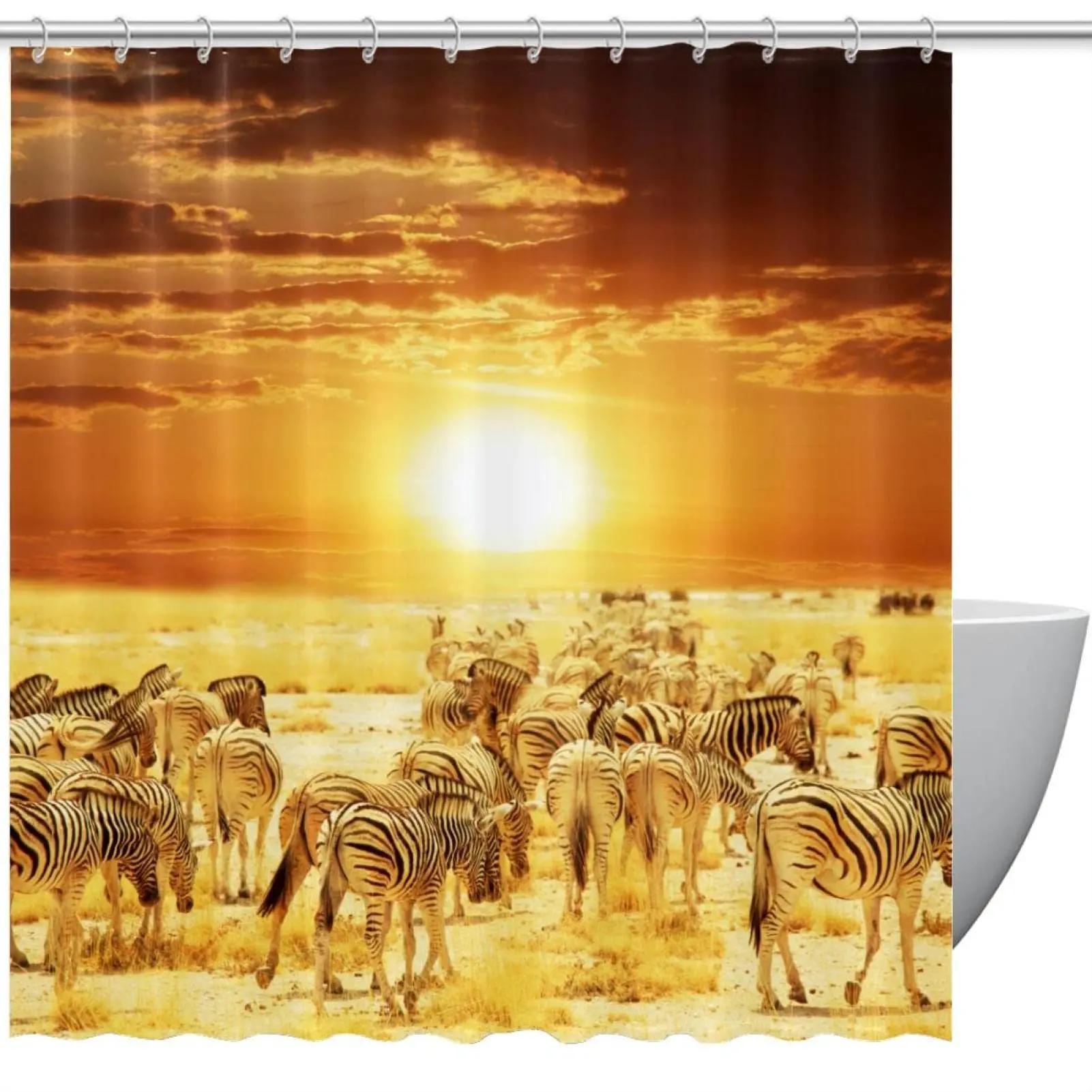 

Funny Zebra Shower Curtain Gradient Rainbow Colored Stripes Nature Wilderness Zoo Animal Theme Fabric Bathroom Decor With Hooks W60H190(CM)-1 Pcs