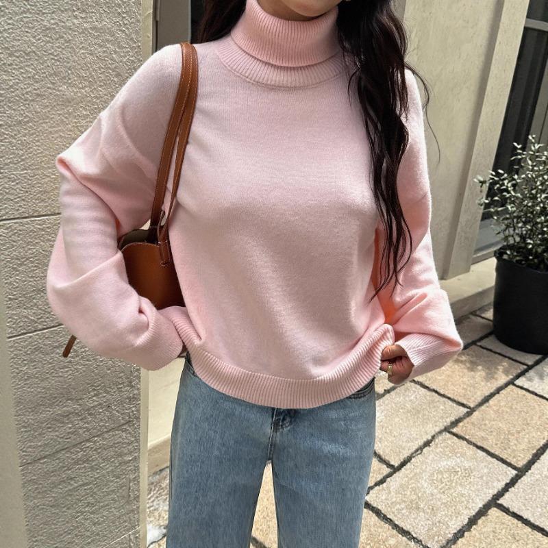 Women's Casual Solid Color Long-sleeved Sweater 2025 Autumn and Winter