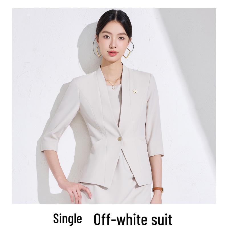 2025 Women's White Blazer: High-End Professional Attire with Goddess Style for the Workplace