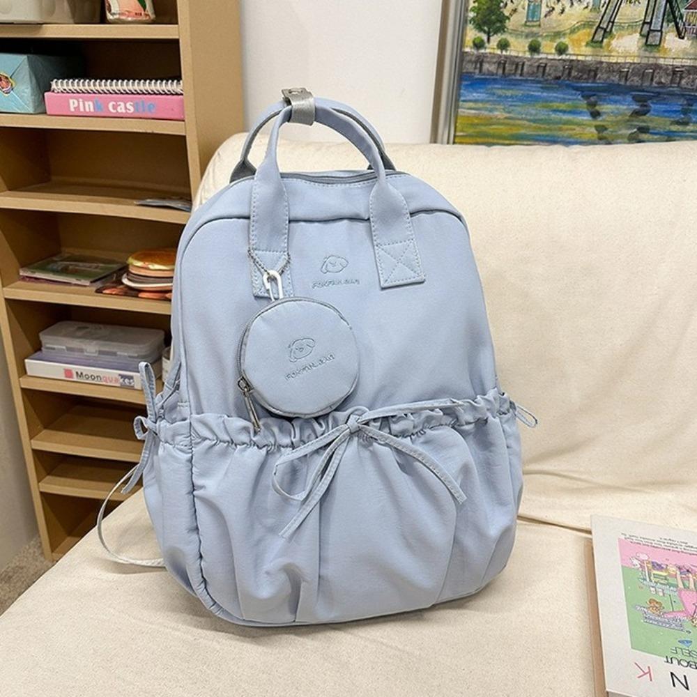 Large Capacity Children s School Backpack Lightweight Bowknot School Bags Waterproof Solid Color Students Schoolbag