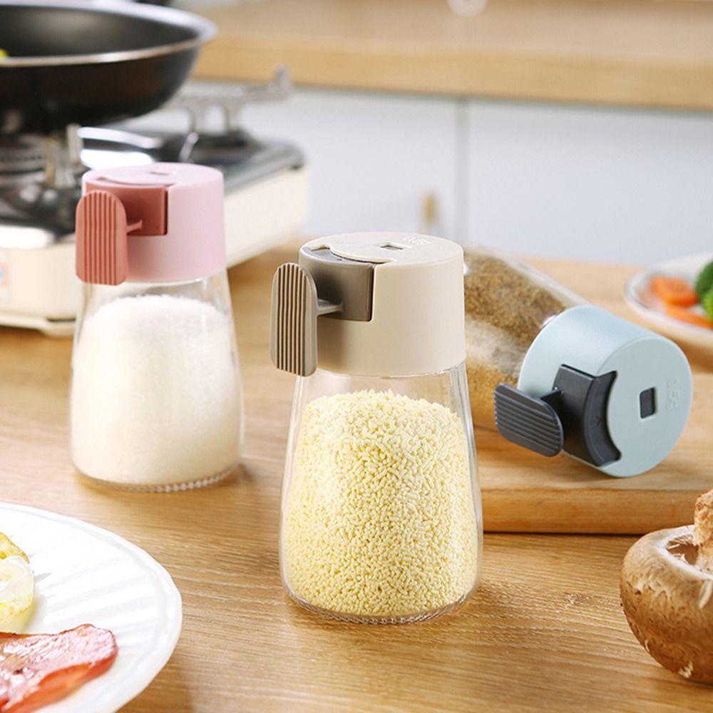 4Pcs Transparent Measuring Seasoning Bottle Press Type Precise Spice Dispenser Professional Cooking