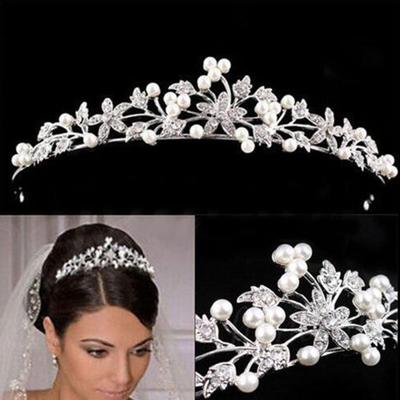 Women Wedding Hair Pins Crown Crystal Headdress Bridal Hair Decoration
