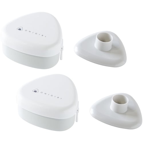 OSK (OSK) LS-20 Bomb Rice Ball Case, 290ml, Gray, Made in Japan, Microwave-Safe, with Pressed Mould, Set of 2, Made in Japan