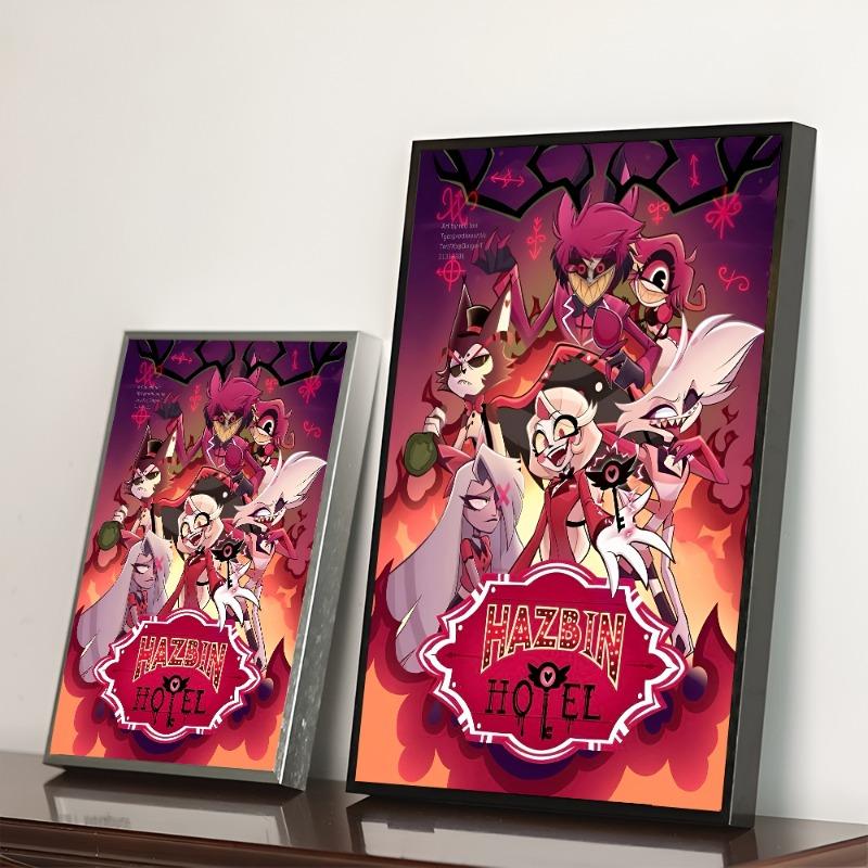 H-Hazbin Cartoon Hotel  Classic Vintage Posters Decoracion Painting Wall Art White Kraft Paper Kawaii Room Decor