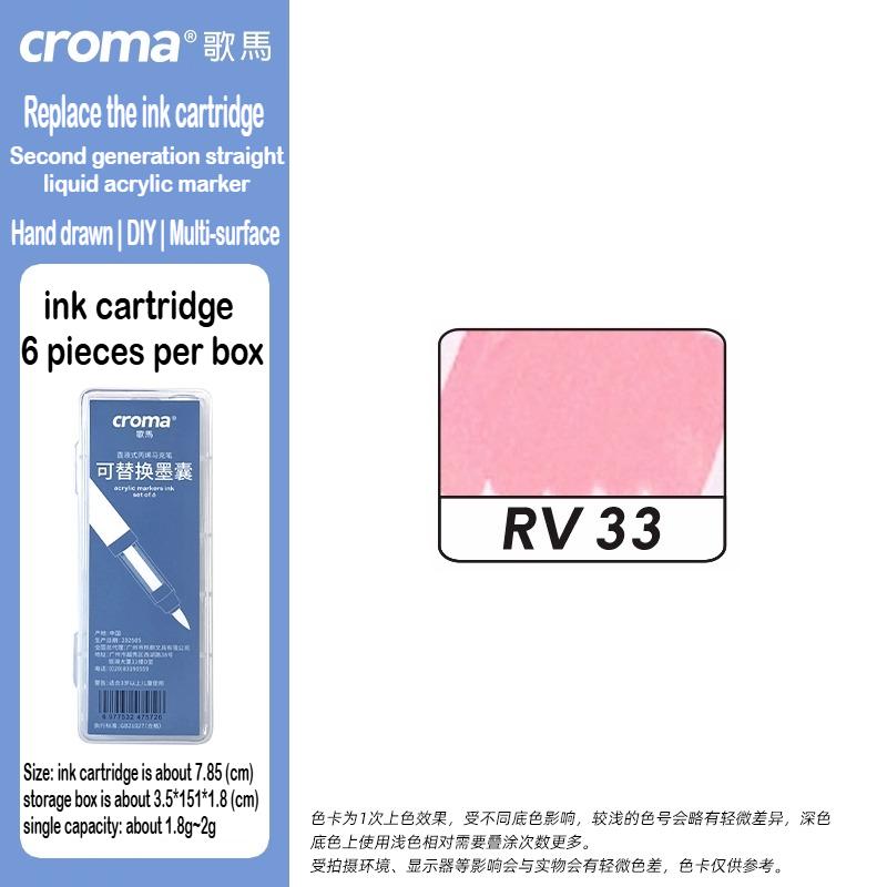 Croma 160/24 Color Replaceable Ink Refill Liquid Soft Tip Acrylic Marker Non Toxic Waterproof School Office Supplies Stationery