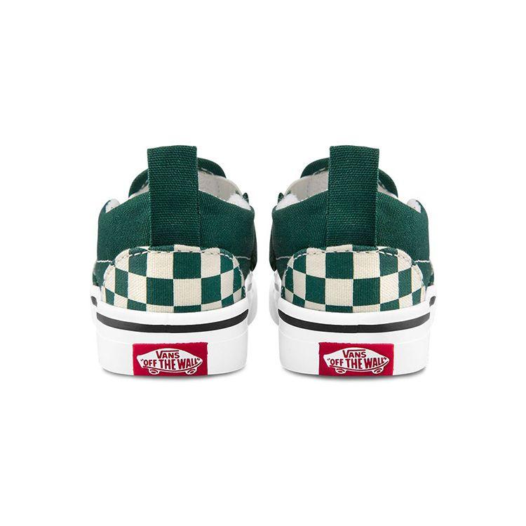 Vans Old Skool V Canvas Green And White Checkerboard Low Top Walker Shoes Baby sneaker VN0A34882NH
