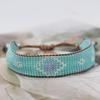 Bohemian Style Geometric Gradient Beaded Bracelet with Colorful Rice Beads