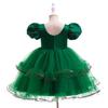 Kids Girls Santa Claus Xmas Elf Princess Sequins Tutu Dress Children Christmas New Year Cosplay Costumes Kindergarten Performance Role Play Outfit