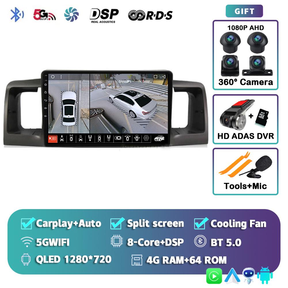 Android 14 Carplay Auto Car Radio For Toyota Corolla E120 E 120 BYD F3 2007 2008 2009-2011 Multimedia Video Player GPS Stereo