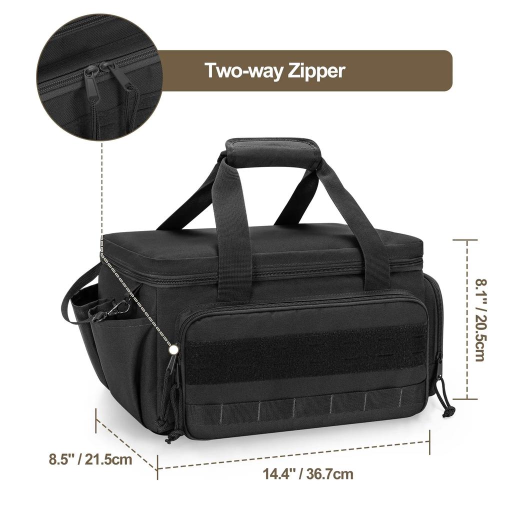 Upgraded 600D 14" Heavy Duty Tactical Tool Bag with Strap Non-Slip Base Multipurpose Work Organizer for Handyman,Carpenter