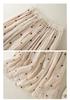 2025 Spring/Summer Women's Cotton Linen Polka Dot Pleated Midi Skirt with Elastic Waist
