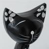 2pcs Modern Cat Statue Wooden Miniatures Figurine Desktop Ornament Animal Sculpture  Car