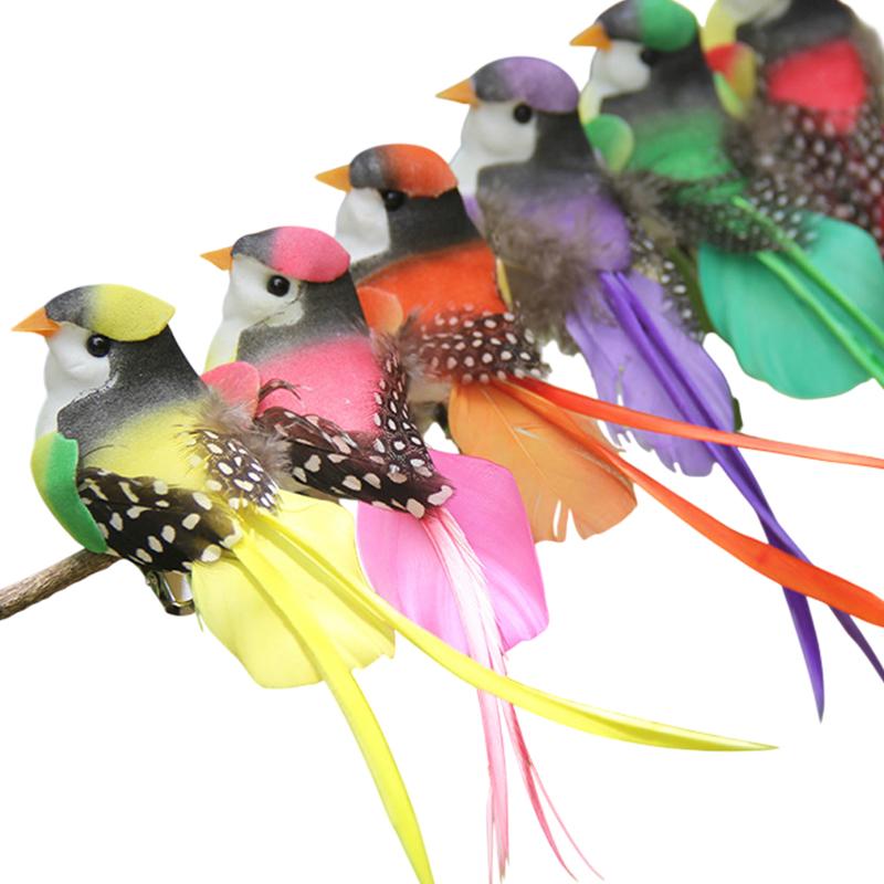 1Pc Swallow Tail Bird Clip Handmade Simulation Artificial Bird with Plant Decoration Handicraft Ornament for Home Decor