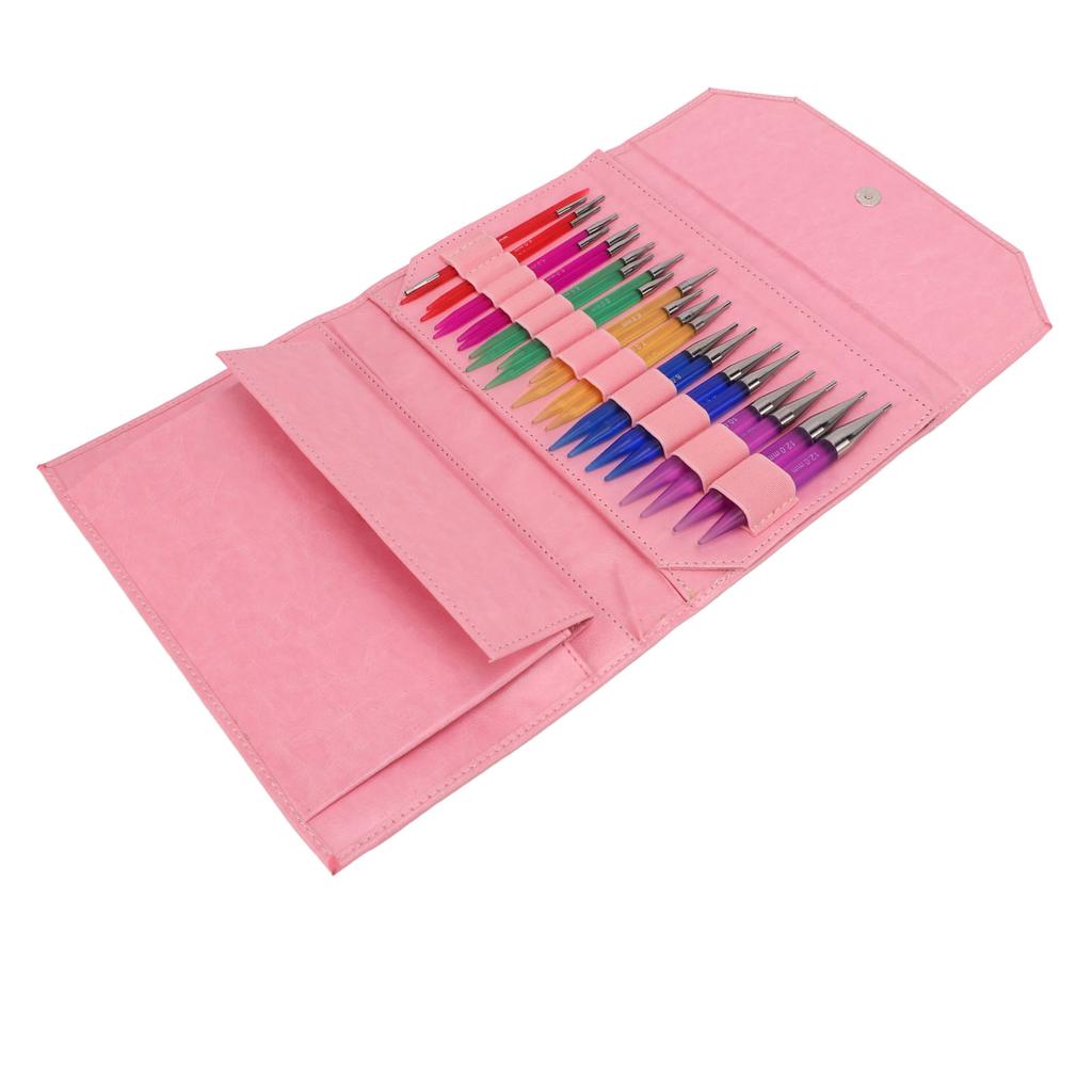 12 Pairs Knitting Kit 12 Different Sizes Comfortable Grip Glossy Polished Appearance Acrylic Material Crochet Supplies