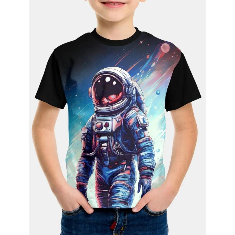 Fashion Children's T-Shirt Summer Short Sleeve T-Shirt for Boy Cartoon 3D Print Boys T-Shirt Crew Neck 2025 Children's Clothing